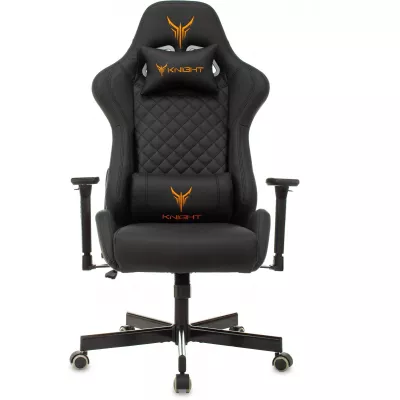 Кресло игровое Knight Armor черный ромбик экокожа с подголов. крестов. металл