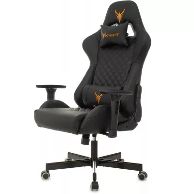 Кресло игровое Knight Armor черный ромбик экокожа с подголов. крестов. металл