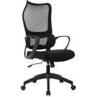 Кресло руководителя Бюрократ Sigma 2 черный сетка/ткань крестов. пластик