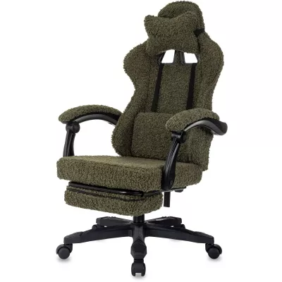 Кресло игровое Knight Lord/F хаки экомех крестов. пластик подст.для ног