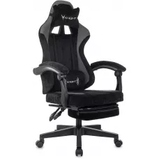 Кресло игровое Knight Custom/F черный/серый крестов. пластик подст.для ног