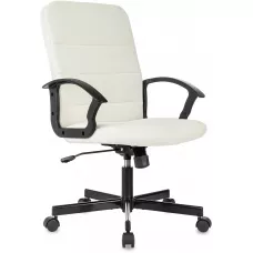 Кресло Бюрократ Triest Fabric молочный Velvet 20 крестов. металл черный