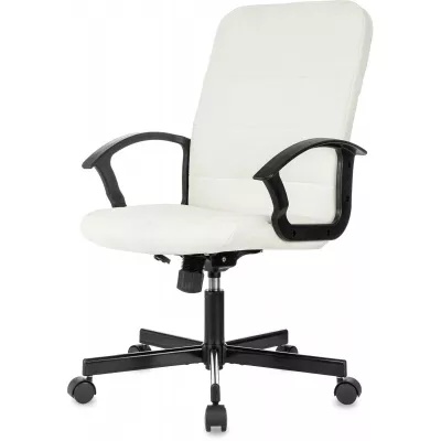 Кресло Бюрократ Triest Fabric молочный Velvet 20 крестов. металл черный