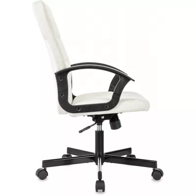 Кресло Бюрократ Triest Fabric молочный Velvet 20 крестов. металл черный