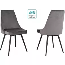 Стул для дома Бюрократ CH-K4_SP_2 с повор.мех. комплект 2шт т.серый Holland 18 металл черный на ножках (CH-K4_1/SP/HL18_2)