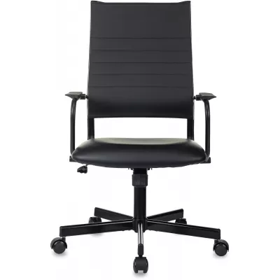 Кресло руководителя Бюрократ CH BALANCE черный экокожа крестов. металл черный