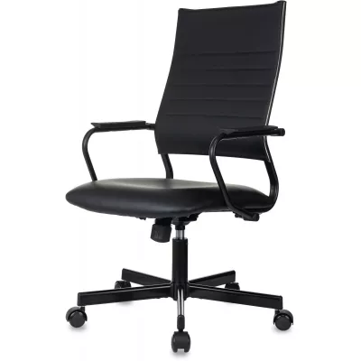 Кресло руководителя Бюрократ CH BALANCE черный экокожа крестов. металл черный