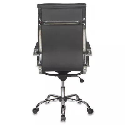 Кресло руководителя Бюрократ Ch-993 черный экокожа крестов. металл хром