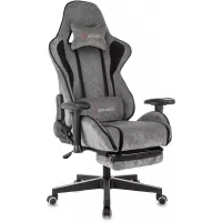 Кресло игровое Zombie Drift/F серый/черный крестов. пластик подст.для ног