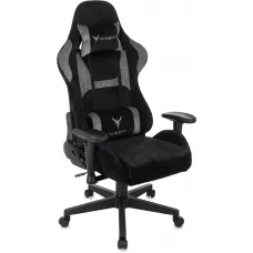 Кресло игровое Knight Flame черный/серый крестов. пластик