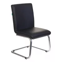 Кресло Бюрократ CH-250-V черный экокожа полозья металл серебристый