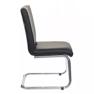 Кресло Бюрократ CH-250-V черный экокожа полозья металл серебристый