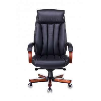 Кресло руководителя Бюрократ T-9922WALNUT черный кожа крестов. металл/дерево