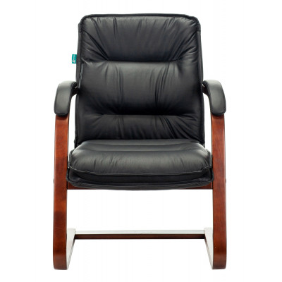 Кресло Бюрократ T-9927WALNUT-AV черный кожа полозья дерево коричневый