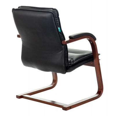 Кресло Бюрократ T-9927WALNUT-AV черный кожа полозья дерево коричневый