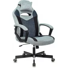 Кресло игровое Zombie VIKING 6 KNIGHT Fabric голубой с подголов. крестов. металл