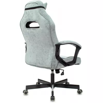 Кресло игровое Zombie VIKING 6 KNIGHT Fabric голубой с подголов. крестов. металл