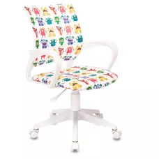 Кресло детское Бюрократ BUROKIDS 1 W белый монстры крестов. пластик пластик белый