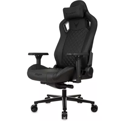 Кресло игровое Knight Craft черный экокожа с подголов. крестов. металл