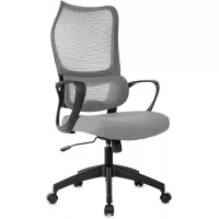 Кресло руководителя Бюрократ Sigma 2 серый сетка/ткань крестов. пластик
