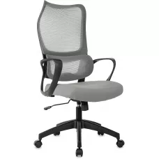 Кресло руководителя Бюрократ Sigma 2 серый сетка/ткань крестов. пластик