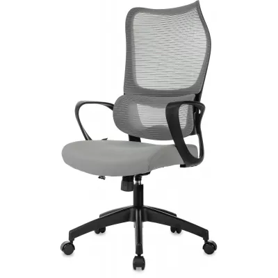 Кресло руководителя Бюрократ Sigma 2 серый сетка/ткань крестов. пластик