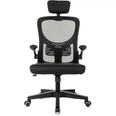 Кресло Бюрократ MC-101-H черный сетка/ткань с подголов. крестов. пластик