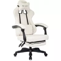 Кресло игровое Knight Lord/F молочный Camby 01 крестов. пластик подст.для ног