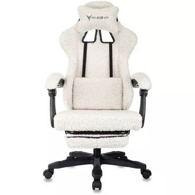 Кресло игровое Knight Lord/F молочный Camby 01 крестов. пластик подст.для ног