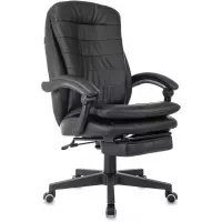 Кресло руководителя Бюрократ T-9950MSG-F черный экокожа крестов. пластик подст.для ног