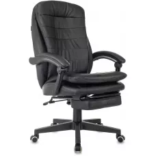 Кресло руководителя Бюрократ T-9950MSG-F черный экокожа крестов. пластик подст.для ног
