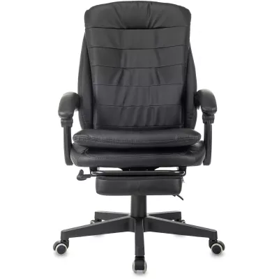 Кресло руководителя Бюрократ T-9950MSG-F черный экокожа крестов. пластик подст.для ног