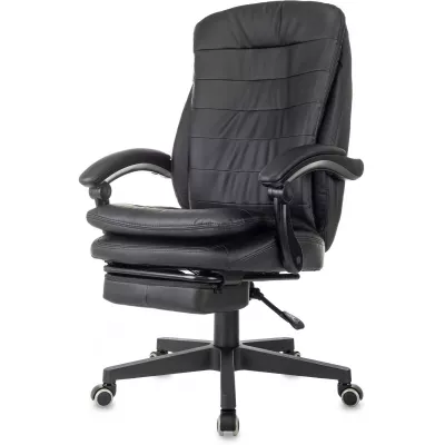 Кресло руководителя Бюрократ T-9950MSG-F черный экокожа крестов. пластик подст.для ног