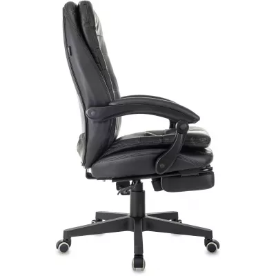 Кресло руководителя Бюрократ T-9950MSG-F черный экокожа крестов. пластик подст.для ног