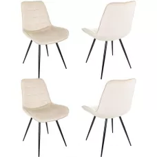 Стул для дома Бюрократ CH-K2_4 комплект 4шт бежевый Holland 06 металл черный на ножках (CH-K2_1/HL07_4)