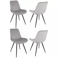 Стул для дома Бюрократ CH-K2_4 комплект 4шт св.серый Holland 09 металл черный на ножках (CH-K2_1/HL09_4)