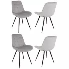 Стул для дома Бюрократ CH-K2_4 комплект 4шт св.серый Holland 09 металл черный на ножках (CH-K2_1/HL09_4)
