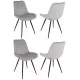 Стул для дома Бюрократ CH-K2_4 комплект 4шт св.серый Holland 09 металл черный на ножках (CH-K2_1/HL09_4)