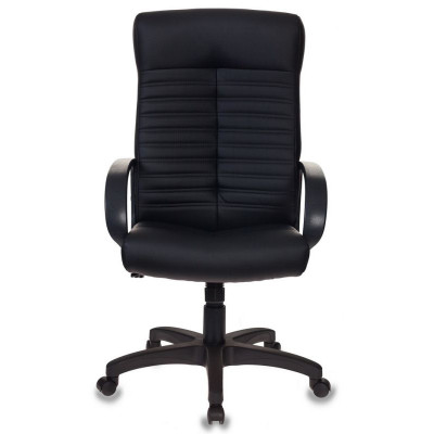 Кресло руководителя Бюрократ KB-10LITE черный экокожа крестов. пластик