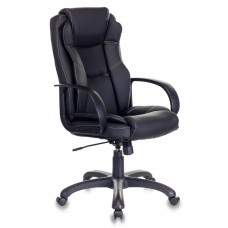 Кресло руководителя Бюрократ CH-839 черный Leather Black экокожа крестов. пластик