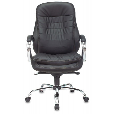 Кресло руководителя Бюрократ T-9950 черный экокожа крестов. металл хром