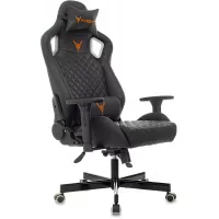 Кресло игровое Knight Outrider черный ромбик экокожа с подголов. крестов. металл