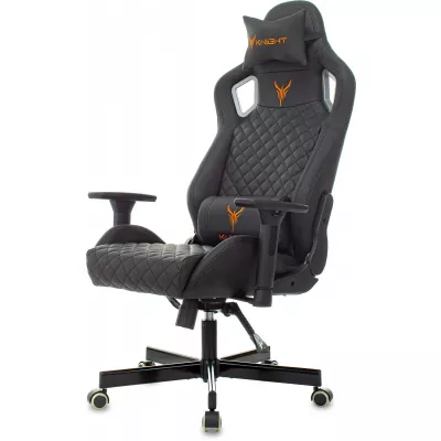 Кресло игровое Knight Outrider черный ромбик экокожа с подголов. крестов. металл