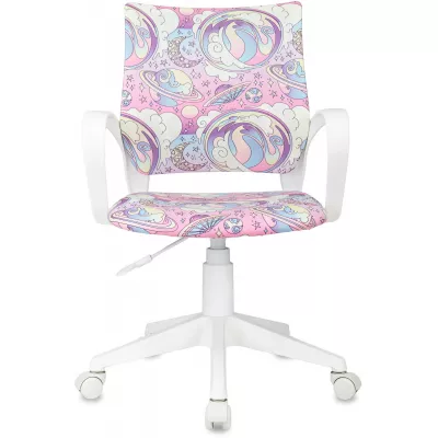 Кресло детское Бюрократ BUROKIDS 1 W мультиколор луна розовая крестов. пластик пластик белый