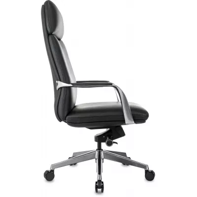 Кресло руководителя Бюрократ _VEGA черный кожа крестов. алюминий