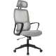 Кресло руководителя Бюрократ Wise серый сетка/ткань с подголов. крестов. пластик