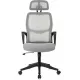 Кресло руководителя Бюрократ Wise серый сетка/ткань с подголов. крестов. пластик