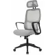 Кресло руководителя Бюрократ Wise серый сетка/ткань с подголов. крестов. пластик