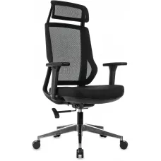 Кресло эргономичное Бюрократ MC-412N-H черный сетка/ткань с подголов. крестов. металл хром