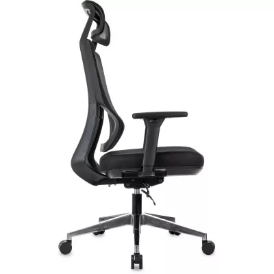 Кресло эргономичное Бюрократ MC-412N-H черный сетка/ткань с подголов. крестов. металл хром